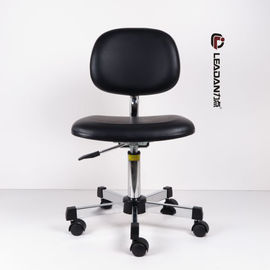 سیاه ارگونومیک ESD صندلی های تمیز 360 ارتفاع پین قابل تنظیم PU وینیل