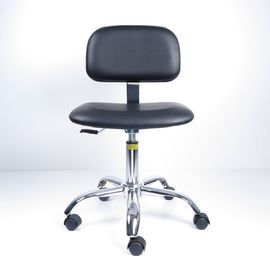 صندلی آزمایشگاه ارگونومیک ضد استاتیک چرم مصنوعی با پوشش پلاستیکی سیاه