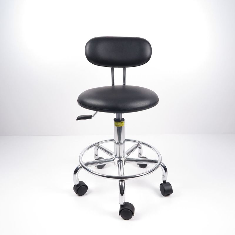 صندلی های آزمایشگاهی ارگونومیک پشت صندلی با کمربند ضد استاتیک با حلقه پا ثابت تامین کننده
