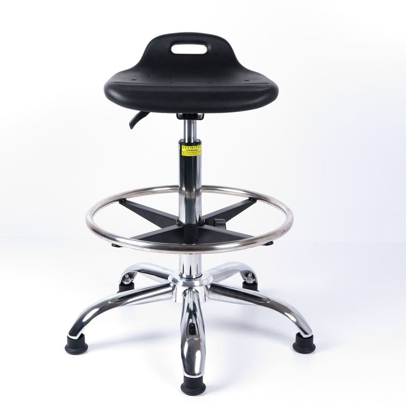 صندلی های تمیزکننده ESD Swivel ESD قابل تنظیم از ارتفاع با صندلی پلی اورتان ضد استاتیک تامین کننده